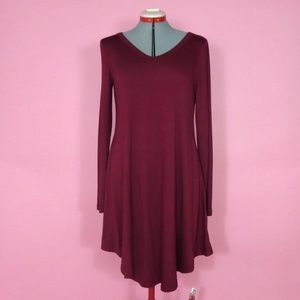Wine Colored Uneven Hem Dress/Tunic